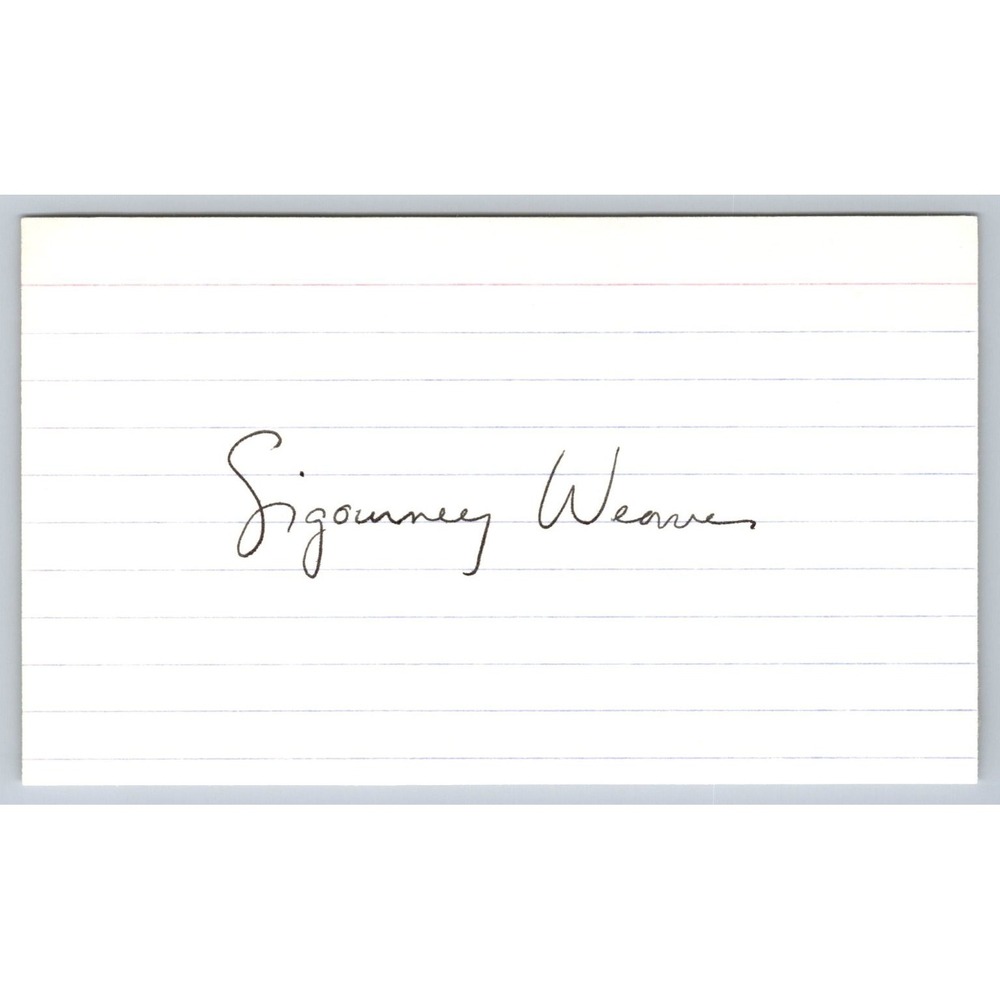 Sigourney Weaver Autograph Signed‎ Index Card Actor Alien Movie Star